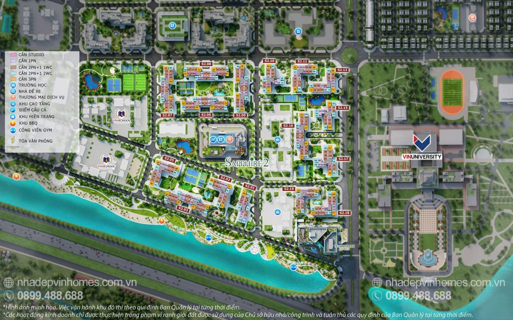 Mặt bằng phân khu S2 Vinhomes Ocean Park Gia Lâm